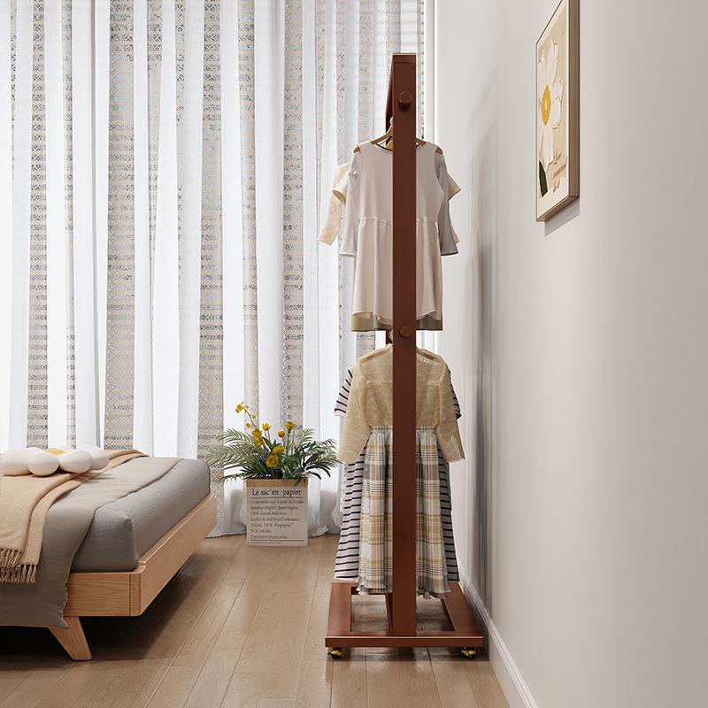 木架家用架落地双层晾衣架卧衣室简易儿童挂衣15789帽置实物架