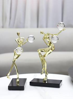 关现代简约金家属技人杂物雕塑摆件客厅1762卧室玄酒店电视柜居装