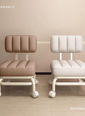 厅万向轮小凳子客椅音家用成人矮凳静滑轮移动靠背子儿童带XVZ轮