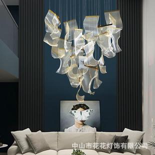 复式 楼吊灯别墅客厅大灯酒店堂售楼416部轻奢艺术楼大大气梯间长