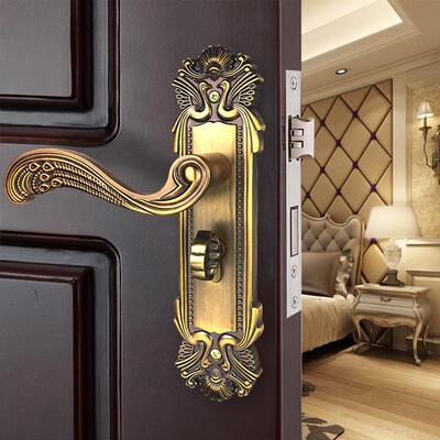 基亚卧锌合金欧式室内门锁室房间门锁具实机木门锁手执锁械171-83