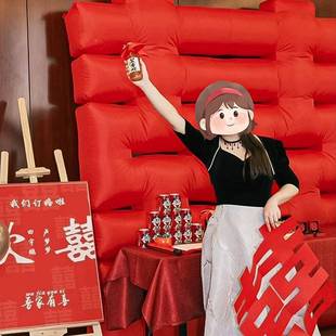 立充气字落地大体喜字球三米F97T9898充气款 囍字婚礼布置留影背气