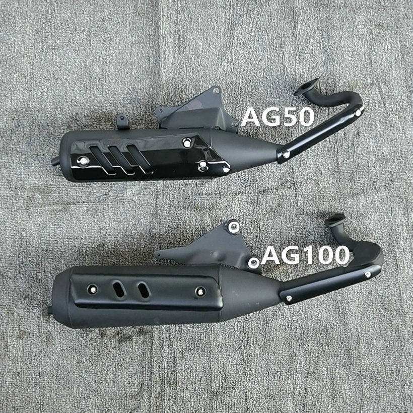 适用于轻骑铃木两冲AG50/100 SJ50大古100摩托车排气管消音器加厚