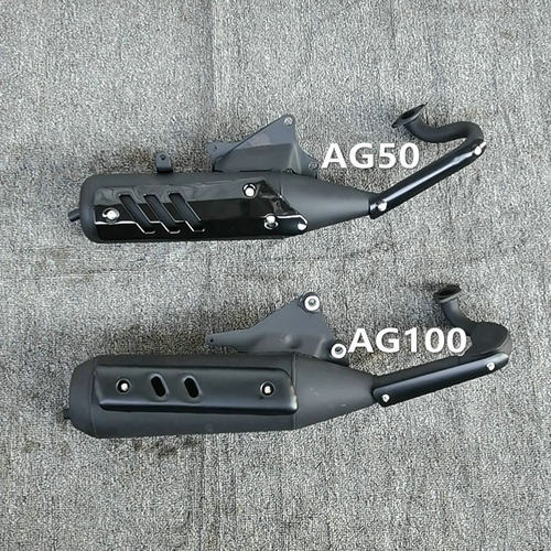适用于轻骑铃木两冲AG50/100 SJ50大古100摩托车排气管消音器加厚