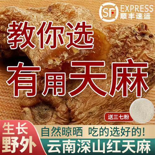 天麻云南深山红天麻切片昭通中药材龙血天麻官方旗舰店非野生特级
