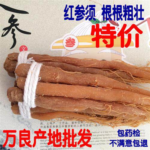 【高龄】红参须500g红参整支人参长白山非野山参正品高丽参片须根