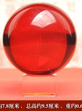 新款黄白水晶球摆件人造透明玻璃球红G绿紫蓝Q粉水晶球商铺开业装