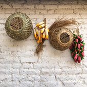 竹编鸡笼乡村农家装 饰品 饰复古怀旧挂件农家农具鸡鸭鹅笼柴火鸡装