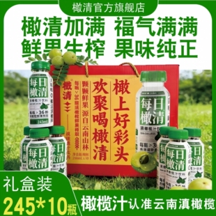 每日橄清橄榄汁油柑汁饮料礼盒装一整箱245mL*10瓶浓郁回甘润喉