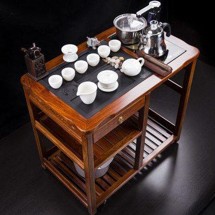 花梨木茶车乌金石实木可移动带轮茶台水柜茶盘茶桌刺猬紫檀新中式,住宅家具,茶几,淘宝优惠券,粉丝福利购,淘宝优惠卷