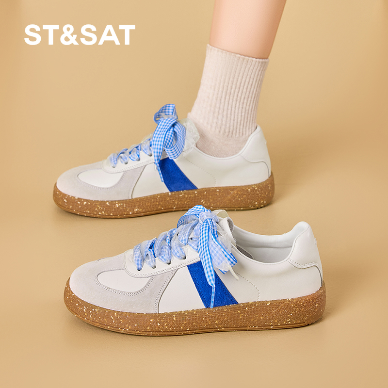 星期六复古透气德训鞋厚底增高