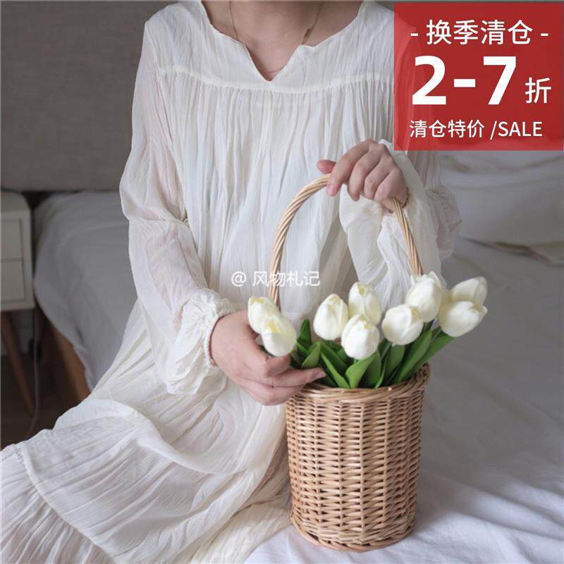 清仓特价柳编田园森系文艺无漆手提收纳筐面包野餐篮子婚礼花篮