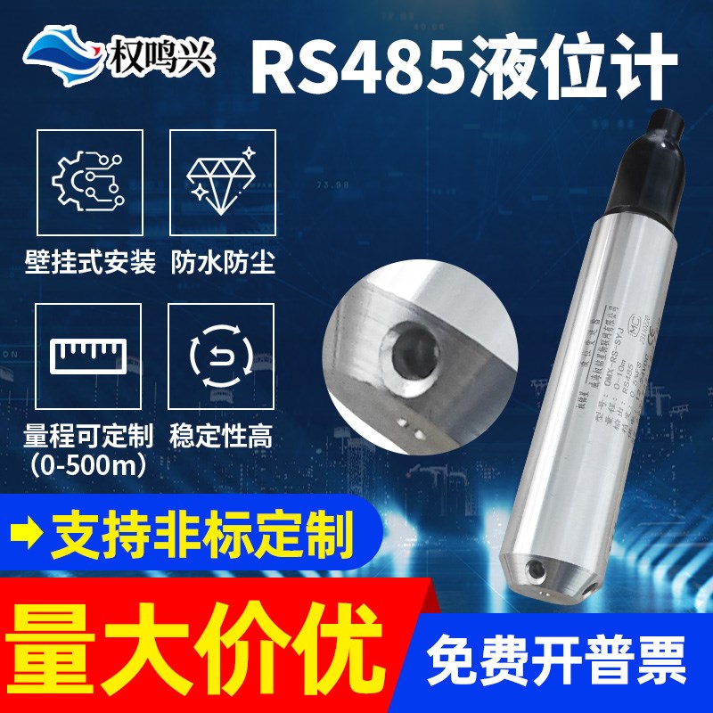 投入式液位计RS485量程500不锈钢雷达消防水池水箱电子浮球水位计