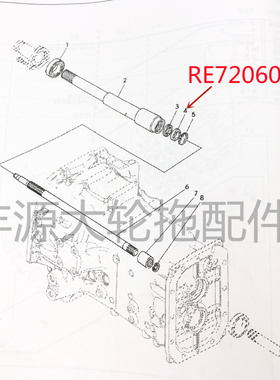迪尔5-754/854/9505E拖拉机农机配件离合器轴一轴RE72060滚珠轴承