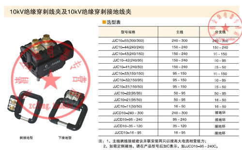 10KV穿刺绝缘验电接地线夹 JJCD10-95-240 接地环 放电缆分支器