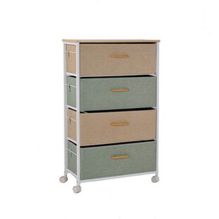 SALES!!大四层布袋小边桌布艺简易抽屉式多层收纳柜子整理柜