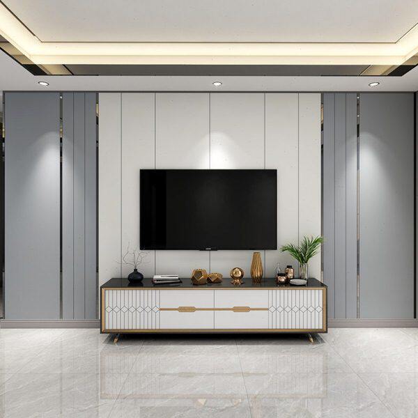 现代简约纯色轻奢中式客厅沙发硬包电视背景墙卧室床头软包护墙板