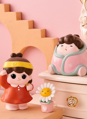 可爱治愈系学习励志摆件小学生男孩自律书房书桌儿童房Y桌面装饰