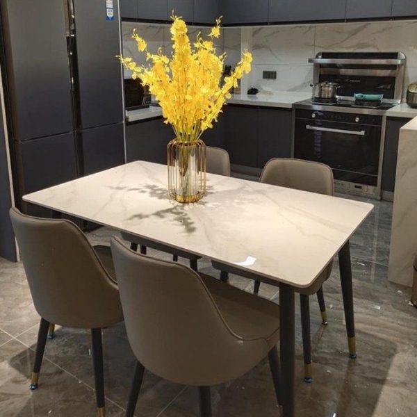 意式轻奢亮光岩板餐桌椅组合家用现代简约高端长方形饭桌子小户型,住宅家具,岩板餐桌,淘宝优惠券,粉丝福利购,淘宝优惠卷