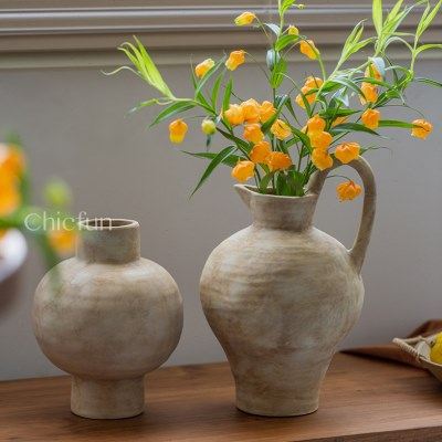 陶瓷花瓶摆件客厅插花轻奢高级感斑驳陶罐水养鲜花创意复古花器大,家居饰品,花瓶,淘宝优惠券,粉丝福利购,淘宝优惠卷