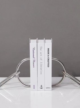 现代简约铁d艺书档书立书靠创意摆件电视柜书柜样板间家居软装饰