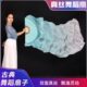 真丝舞蹈扇加长绸扇渐变长飘头古典舞丝绸演出薄荷绿渐变跳舞扇子