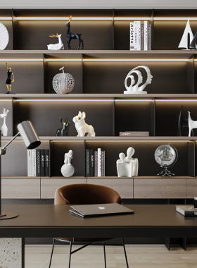 书柜酒柜工艺品摆饰现代样板间家居软H装饰品办公室书柜餐柜摆设