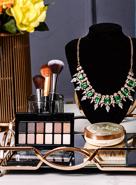 别墅样板房摆件花艺洗手台组合酒店D香薰卫生间托盘衣帽间软装饰