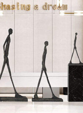 现代简约人物雕塑艺术品售楼处样板间商城走廊R玄关过道落地大摆