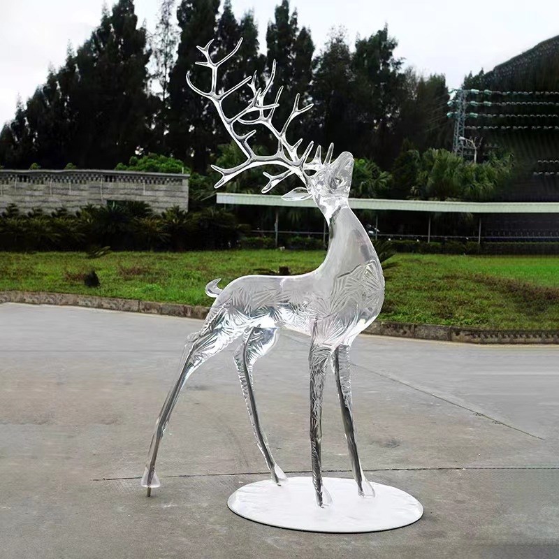 户外透明树脂雕塑k摆件公园草坪装饰造景抽象园林景观小品透明雕