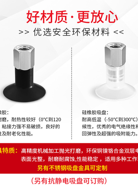 ZPT10/13/16CTN/CTS-B5平型带肋真空吸盘ZPT10/CTGS/CTF-B5吸嘴