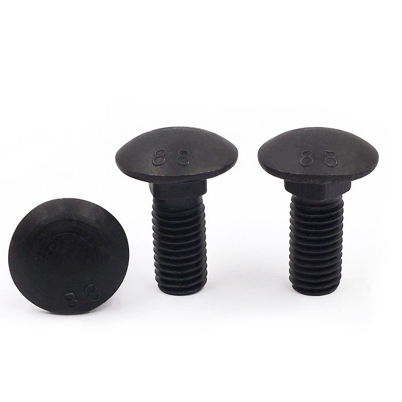 8.8级高强度马车螺栓 半圆头方颈螺丝 发黑桥架马车栓M8M10M12M16