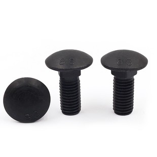 8.8级高强度马车螺栓 发黑桥架马车栓M8M10M12M16 半圆头方颈螺丝