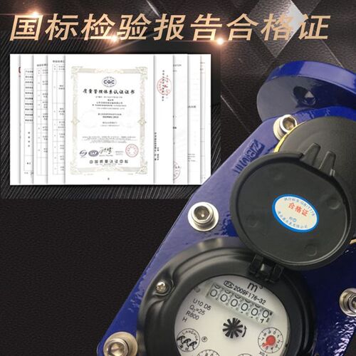复式水表子母干式液封连云港浪花50/100/200法兰表前阀门机械指针