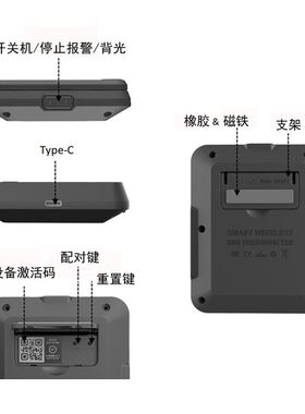 无线智能WiFi烧烤温度计多针手机APP远程食品烤箱测温带报警计时