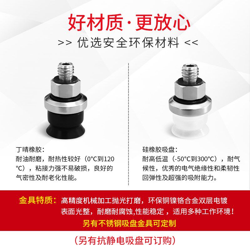 ZPT10/13/16CN/CS/CGN-A5/A6平型带肋纹气动机械手工业真空吸盘