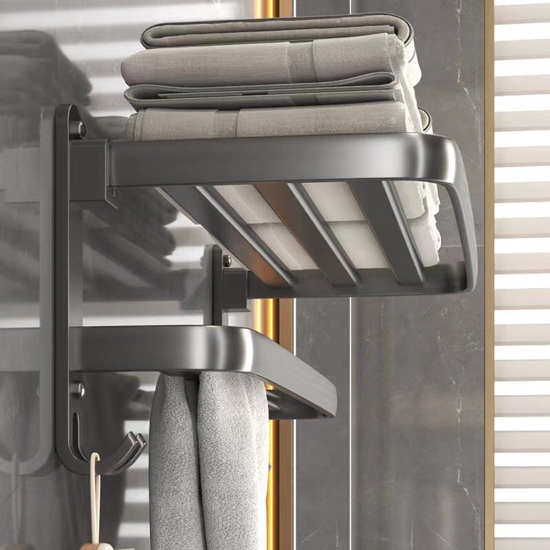 枪灰太空铝毛巾架免打孔卫生间浴室置物架壁挂式洗手间厕所浴巾架,机械设备,矿山专用设备,淘宝优惠券,粉丝福利购,淘宝优惠卷