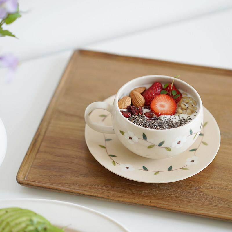 咖啡杯陶瓷景德镇设计师手绘下午茶早餐杯牛奶杯拉花杯蔓枝旷野集