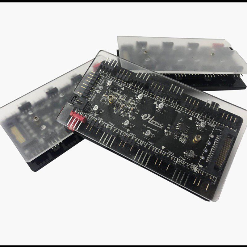 RGB12v4针转5v3针控制器神光同步PWM温控集线 AURA转换精灵转接线