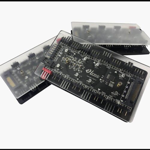 RGB12v4针转5v3针控制器神光同步PWM温控集线 AURA转换精灵转接线