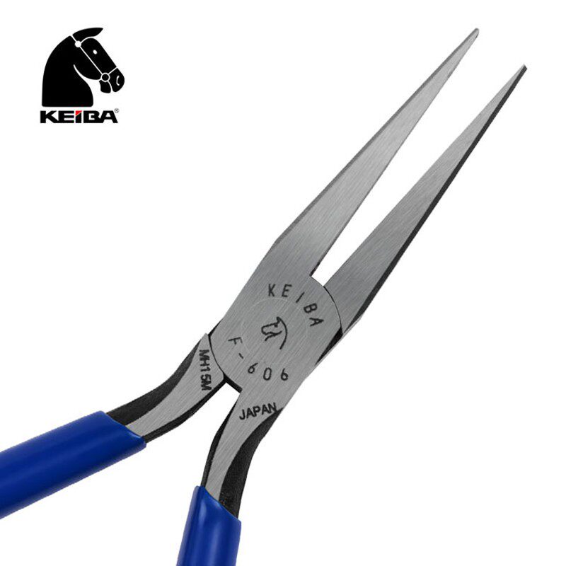 日本原装KEIBA马牌进口6寸扁咀钳手工钳鱼钩夹钳无牙尖嘴钳F-606