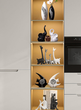 现代陶瓷摆件家居客m厅酒柜电视柜装饰品北欧玄关桌面摆件乔迁礼