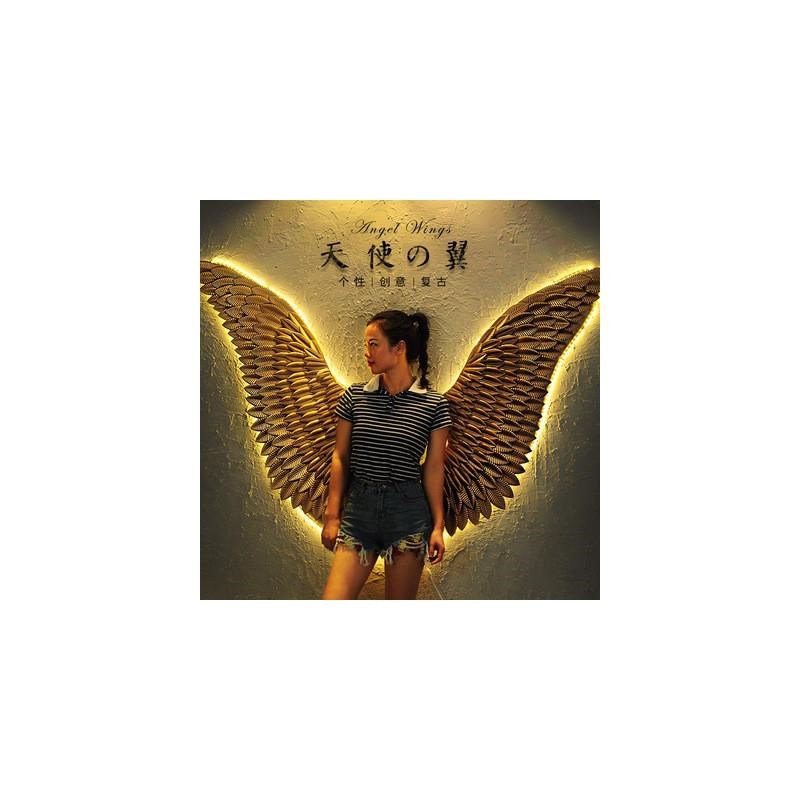 loft工业风壁饰墙上装饰品铁艺翅膀网红酒吧网咖立U体创意壁挂鹿