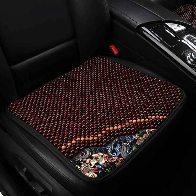 2023夏季木珠汽车坐垫单片无靠背三F件套小蛮腰凉垫民族风座垫椅