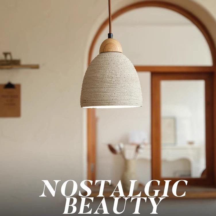 复古工业风水泥吊灯侘寂风卧室床头灯吊灯日式民宿餐厅灯吧台吊灯