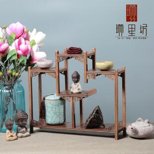 鸡翅木博古架红木多宝阁文玩展示架家居木制工艺品摆件