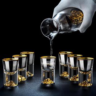 玻璃金山分酒器白酒杯套装家用扎壶创意白酒醒酒器分王金