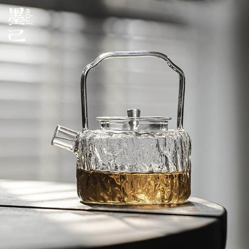 墨己玻璃烧水壶日式锤纹提梁壶功夫电陶炉泡茶壶家用耐高温过滤壶,餐饮具,茶壶,淘宝优惠券,粉丝福利购,淘宝优惠卷