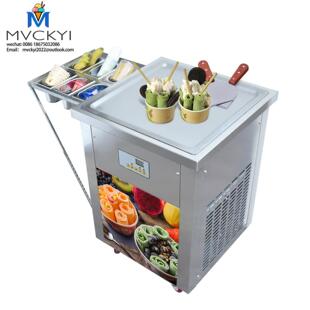 明毅方盘商用炒冰机带6个盘摆摊厚切炒酸奶机夜市创业摆摊炒 酸奶