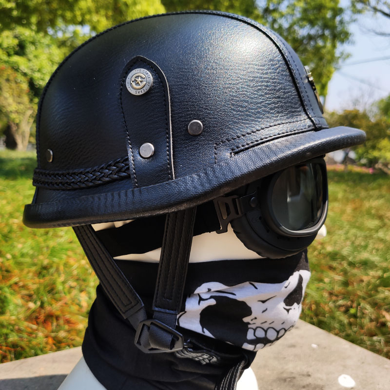 欧式潮盔63/65/66/68头围XXXXL特大号复古机T车半盔胖子超大头盔